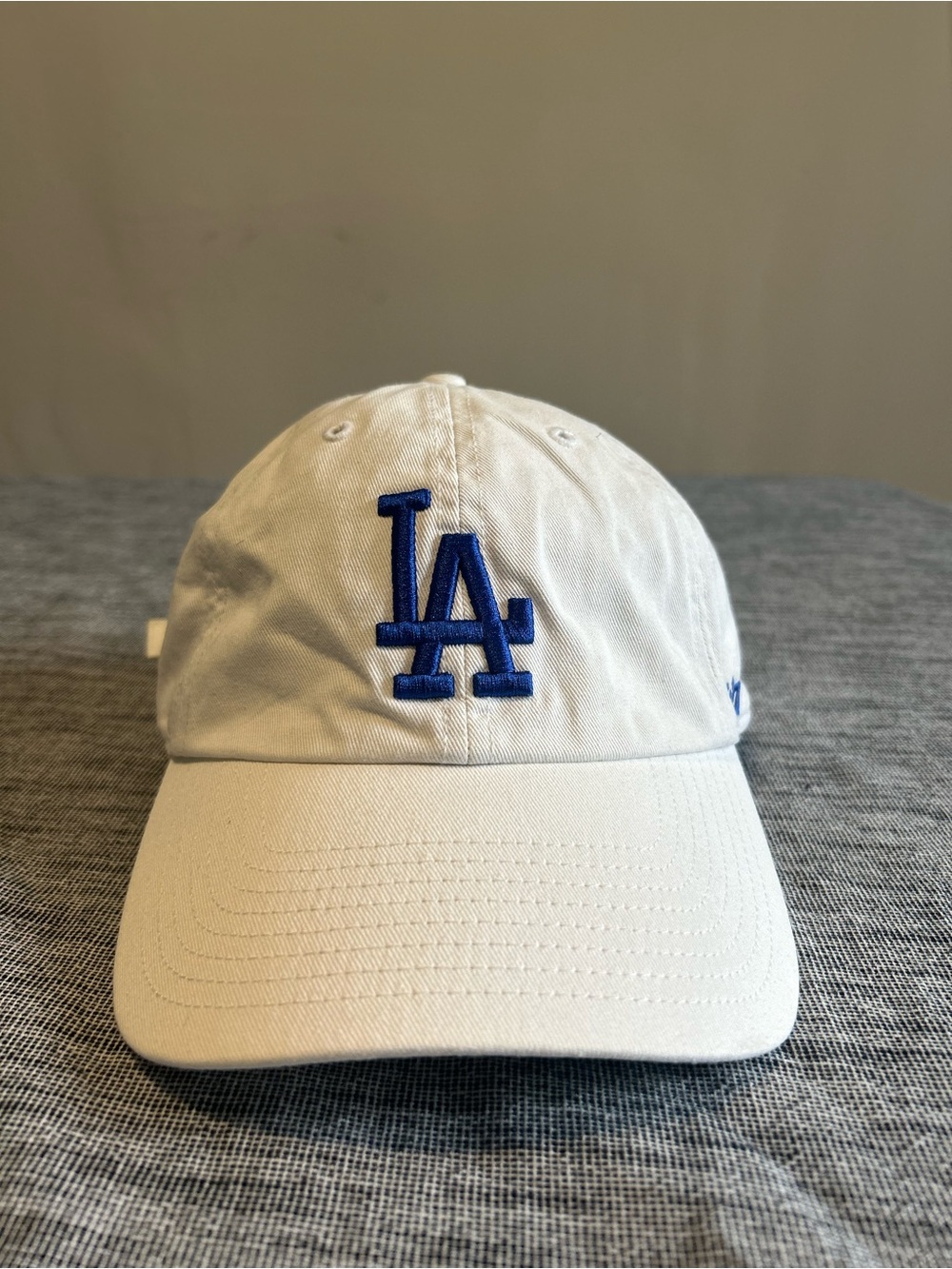 White Los Angeles Dodgers Hat MLB 47 Brand Baseball Blue LA Adjustable Dad Hat